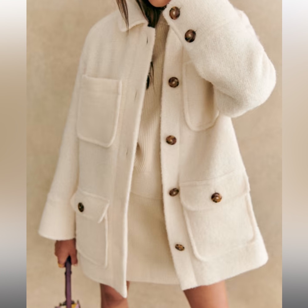 Sezane Cream Wool Jacket - Picture 3 of 11